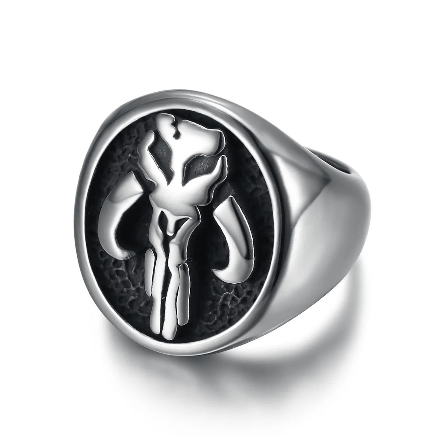 Gothic Alien Cool Skull Punk Waterproof 18K Gold Plated Stainless Steel Non Tarnish Fashion Jewelry Rings Male Mens Man