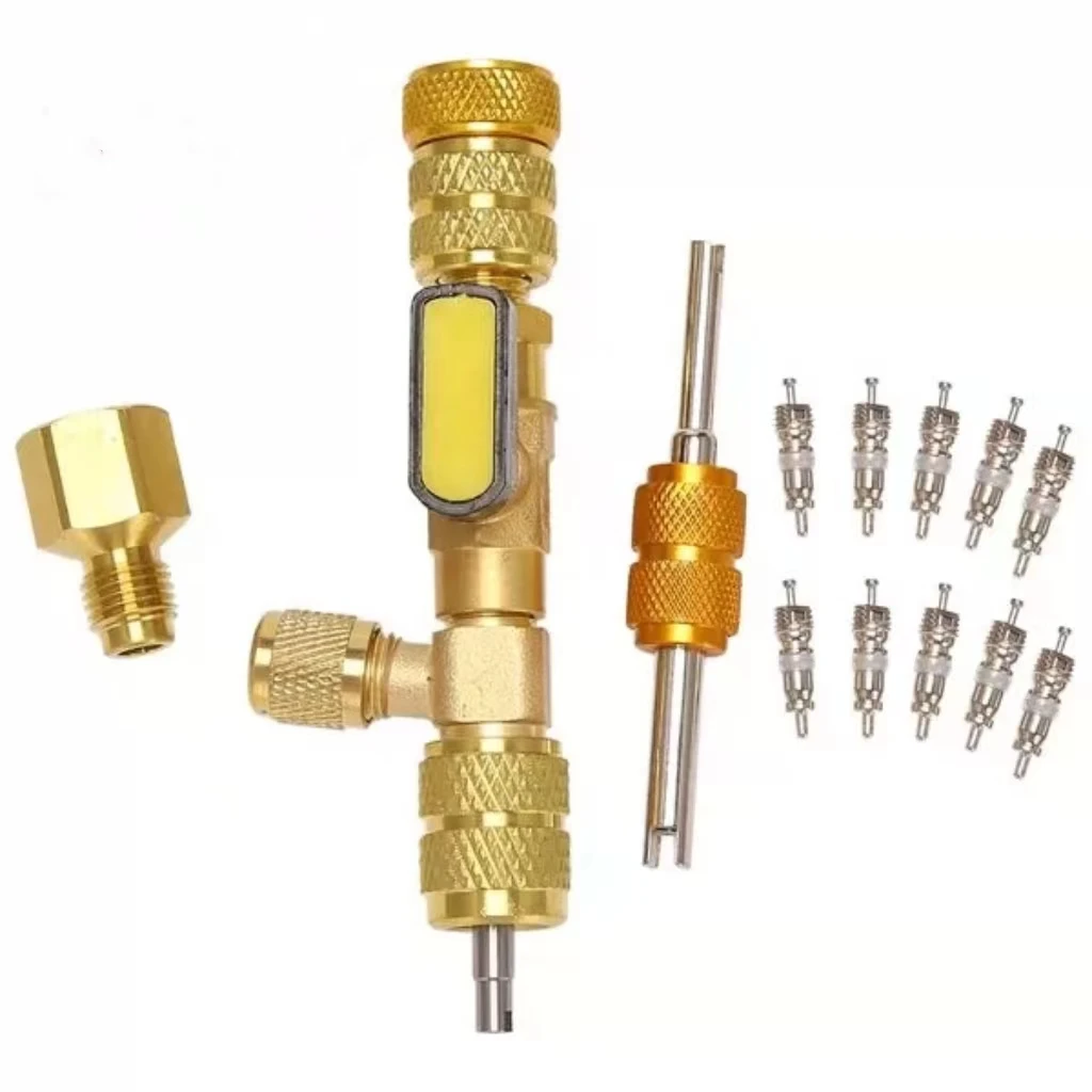 HVAC Dual Size SAE 1/4 and 5/16 Ports R410A R22 Spool Dismounter Mounting Tool testo