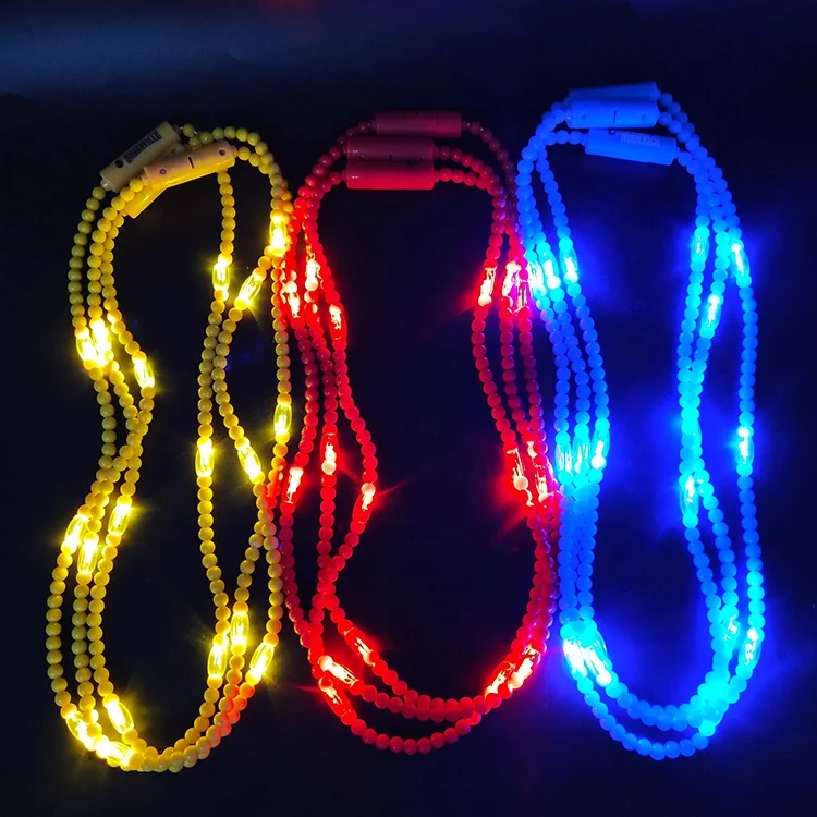 Wholesale Light-Up LED Party Glowing Necklace Colorful Flashing Mardi Gras Beads New Heart Shape Design Fast Factory Delivery