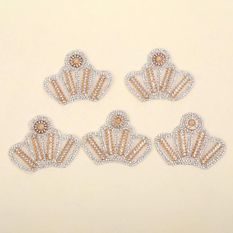 Wholesale self adhesive red pink bling crystal mental health patches glitter rhinestones cancer awareness ribbon patches for hat