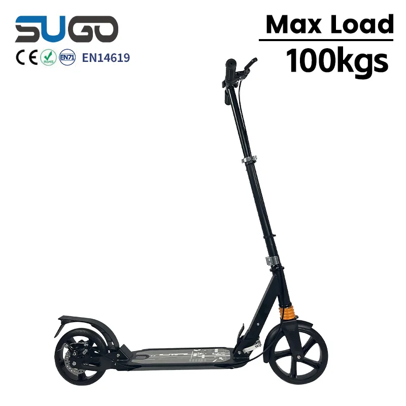 200mm Wheels Foot Brake Scooter for Kids Steel Frame Kick With Rear Suspension