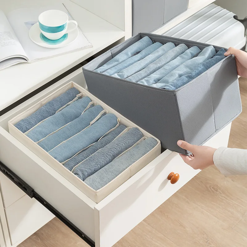 Oxford Jeans Clothing Organizer Pants Storage Drawers Wardrobe Clothing Organizer for jean organizer clothes