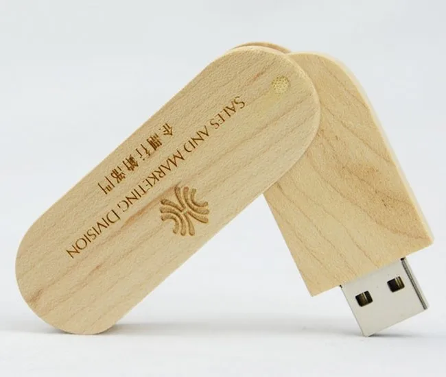 Swivel eco-friendly wood material customs logo printing 1gb 2gb 4gb 8gb 16gb 32gb memory sticks usb flash drive
