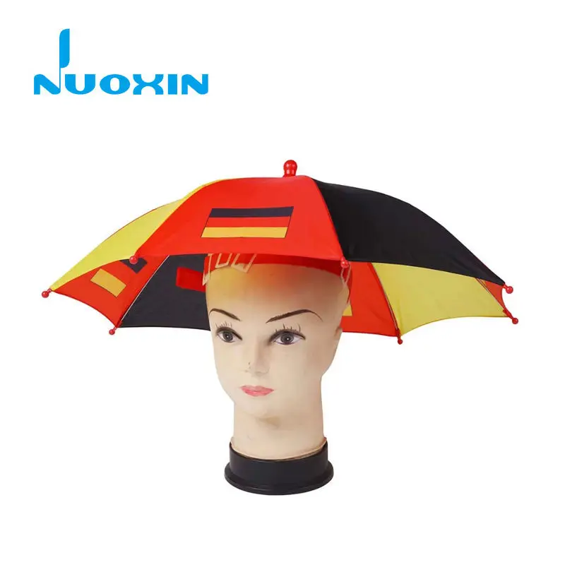 Factory Price Customized Country Flag Novelty Sunhat Umbrella Portable Travel Fishing Head Hat Umbrella
