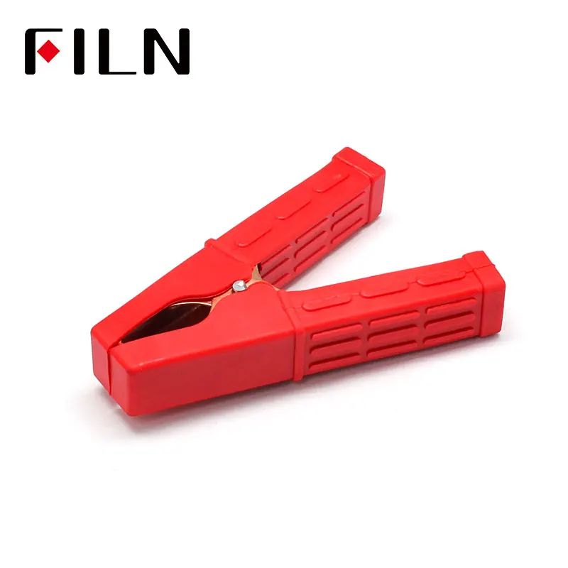 FILN 100mm 100A Car Van Battery Alligator Clamps  Insulated Golden Plated Temporary circuit connection