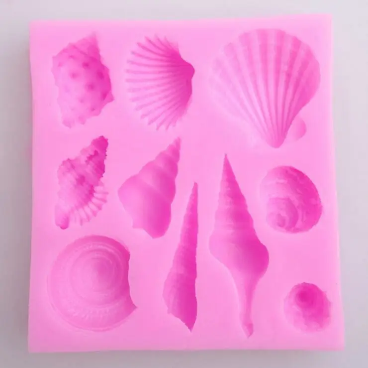 Conch & Snail & Whelk & Shell Silicone Fondant Soap 3D Cake Mold Cupcake Jelly Candy Chocolate Decoration Baking Tool