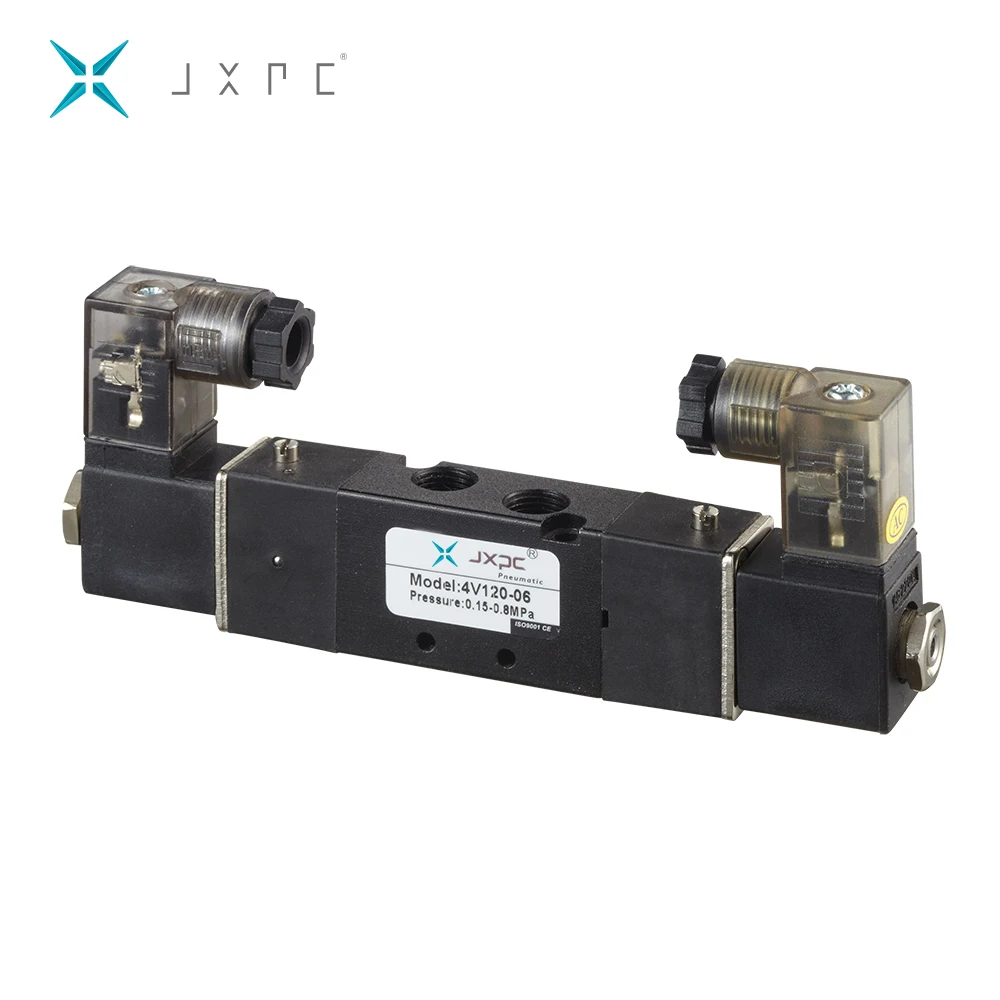 4V120-06 Pneumatic Control Valve High Quality 1/8' DC 24V Double Position 5 Way Air Solenoid Valve