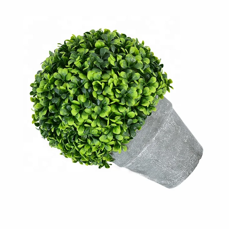 Ornaments fake outdoor plants simulation large boxwood topiary bonsai artificial plants in pots for landscaping decoration