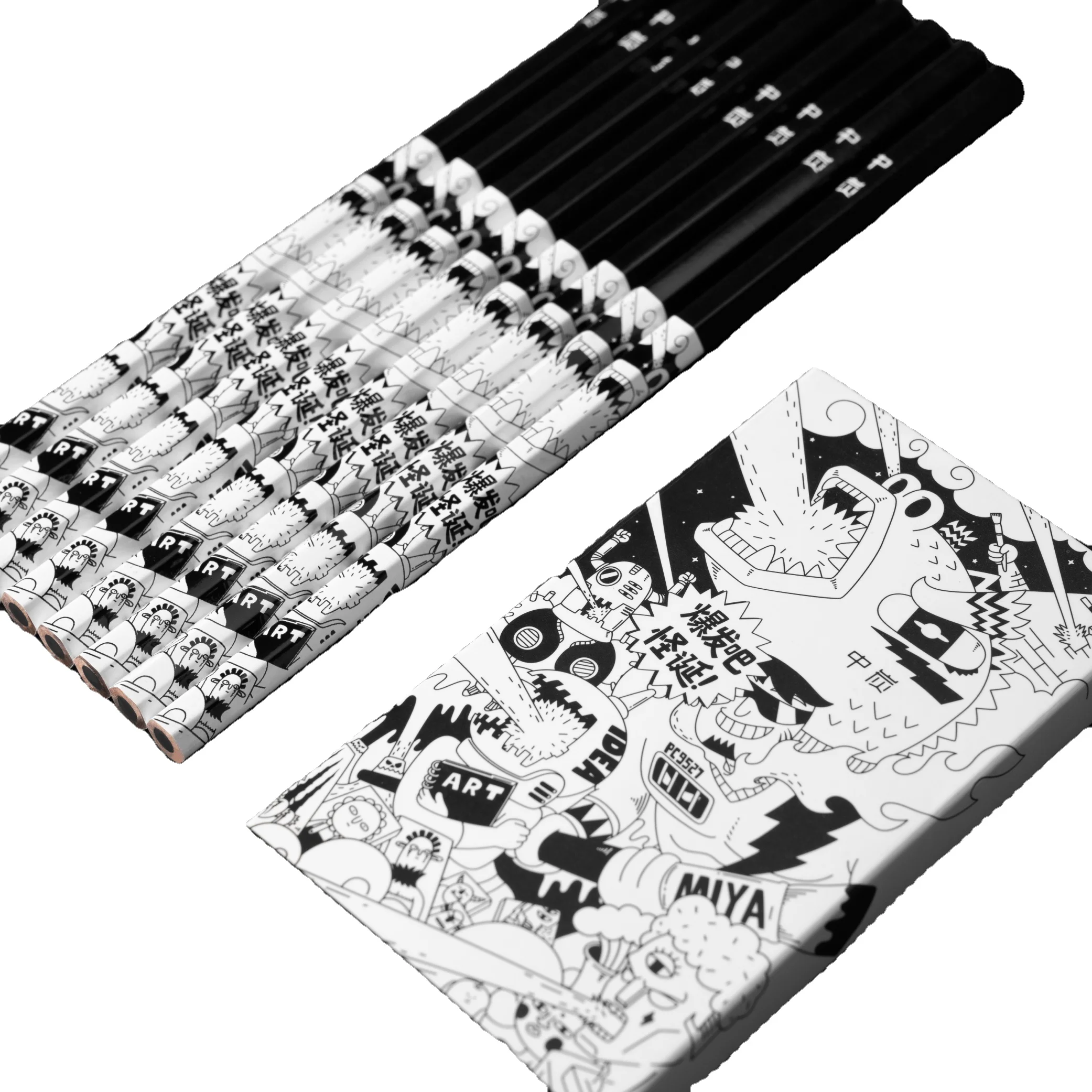 8Pcs 2H/HB/2B MIYA WEIRD Pencil Set