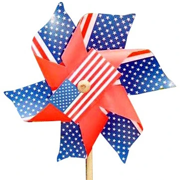 
custom pattern promotional six leaves plastic spinning toy windmill yard pinwheel 