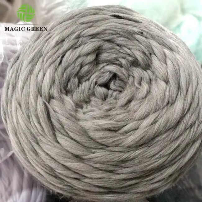 Magic Green In Stock Giant Super Chunky Knitted 100% Merino Wool Bulk Hand Knitting Yarn