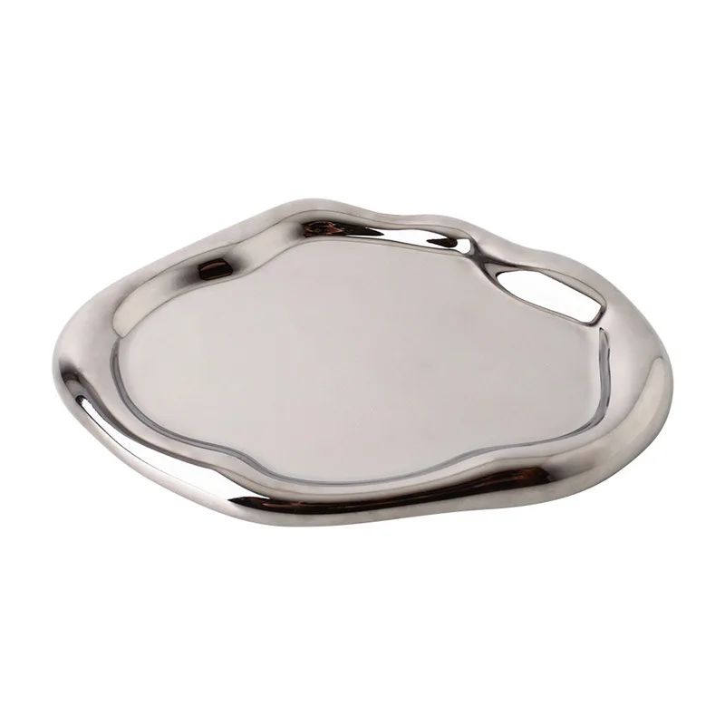 Wholesale Light Luxury Art Deco Design Silver Plated Ceramic Tray