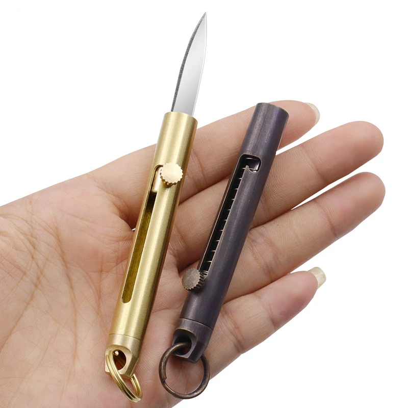 Hot Sale Camping Hiking Outdoor Survival Knife Alloy Mini EDC Knife Unboxing Mini Pocket folding Knife with Keychain (1600460556209)