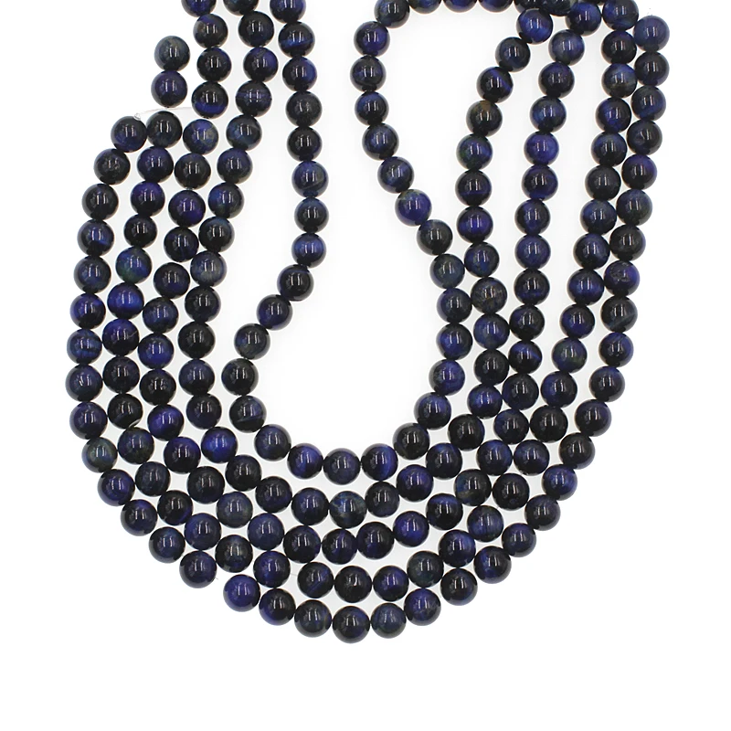 Wholesale Loose Bead Strand Round 10mm Gemstone Natural Blue Tiger Eye Stone Beads For Jewelry Making