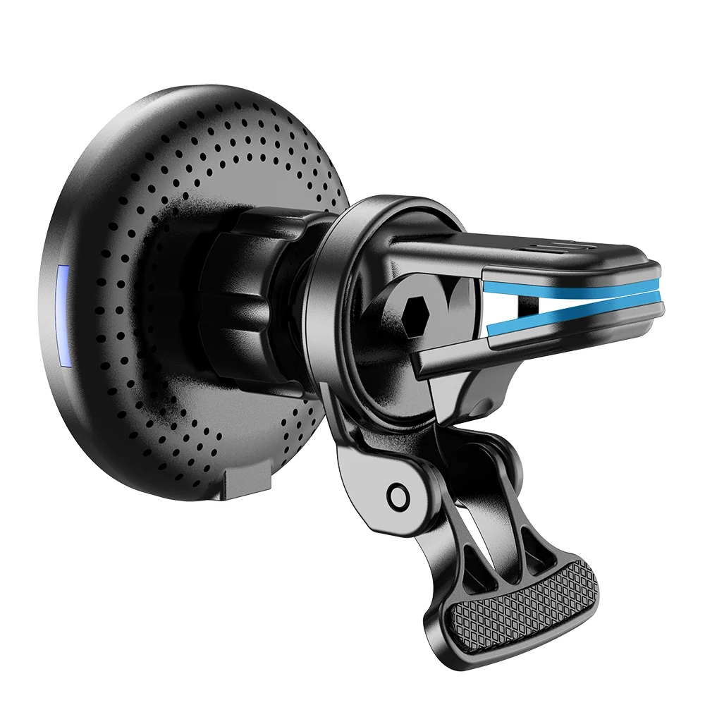 D7 fast charging car chargers powerful 15W wireless charging magnetic car mobile phone holder ABS+Acrylic