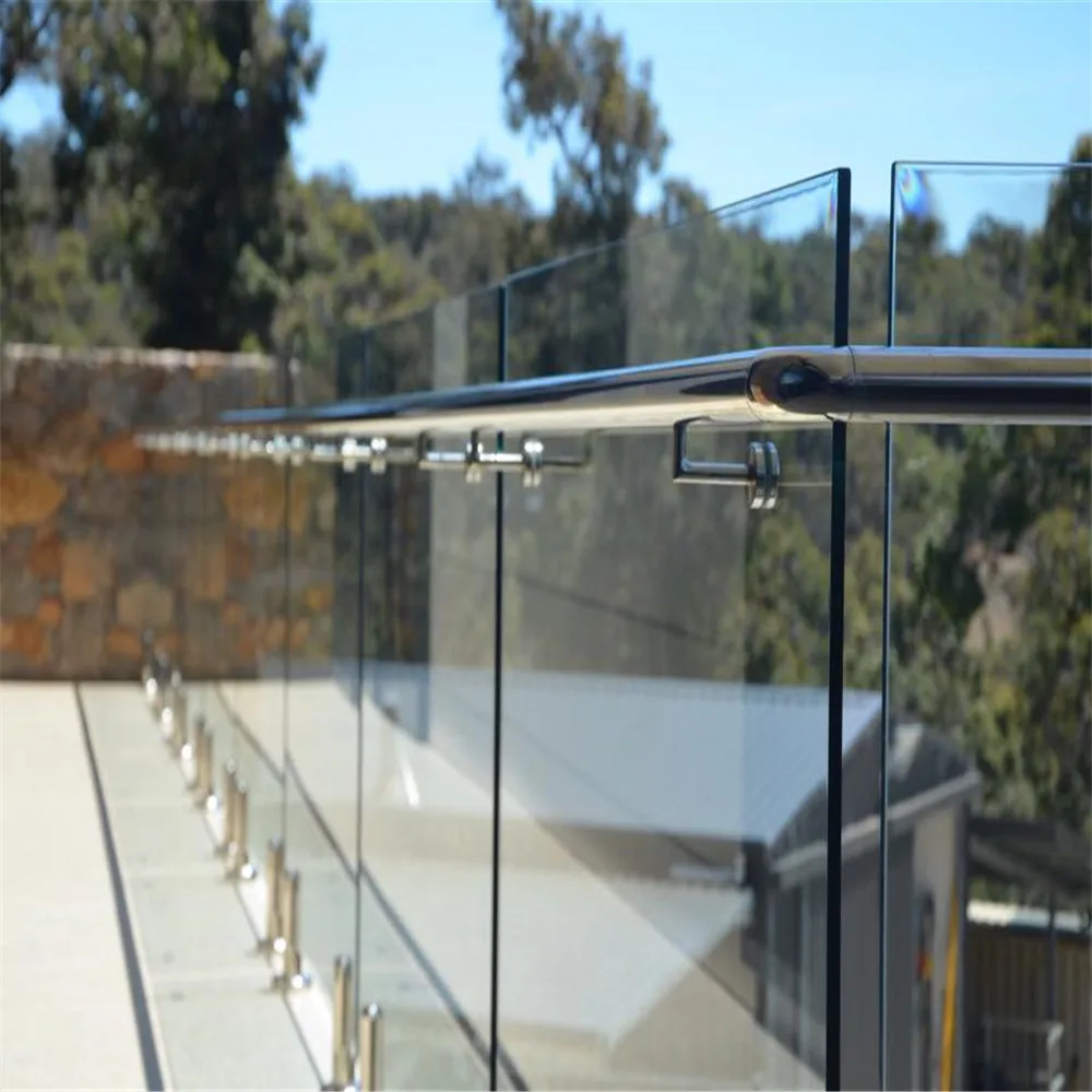 House Modern Plexiglass Fence Stainless Steel Swimming Pool Handrail Glass Spigot Railing Design