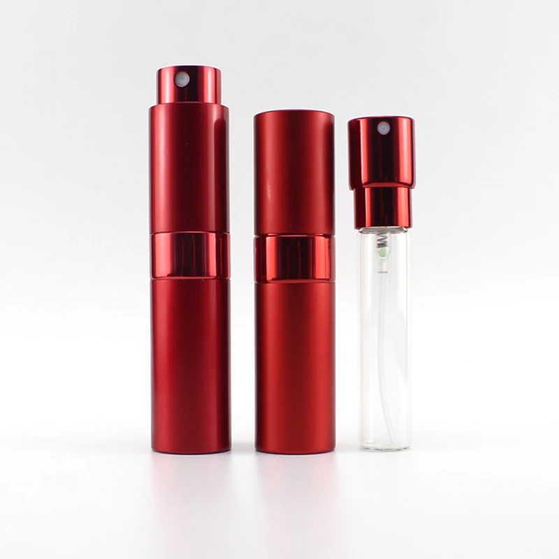 Скрученный Алюминиевый распылитель для парфюма 10 мл косметические алюминиевые стеклянные бутылки распыления