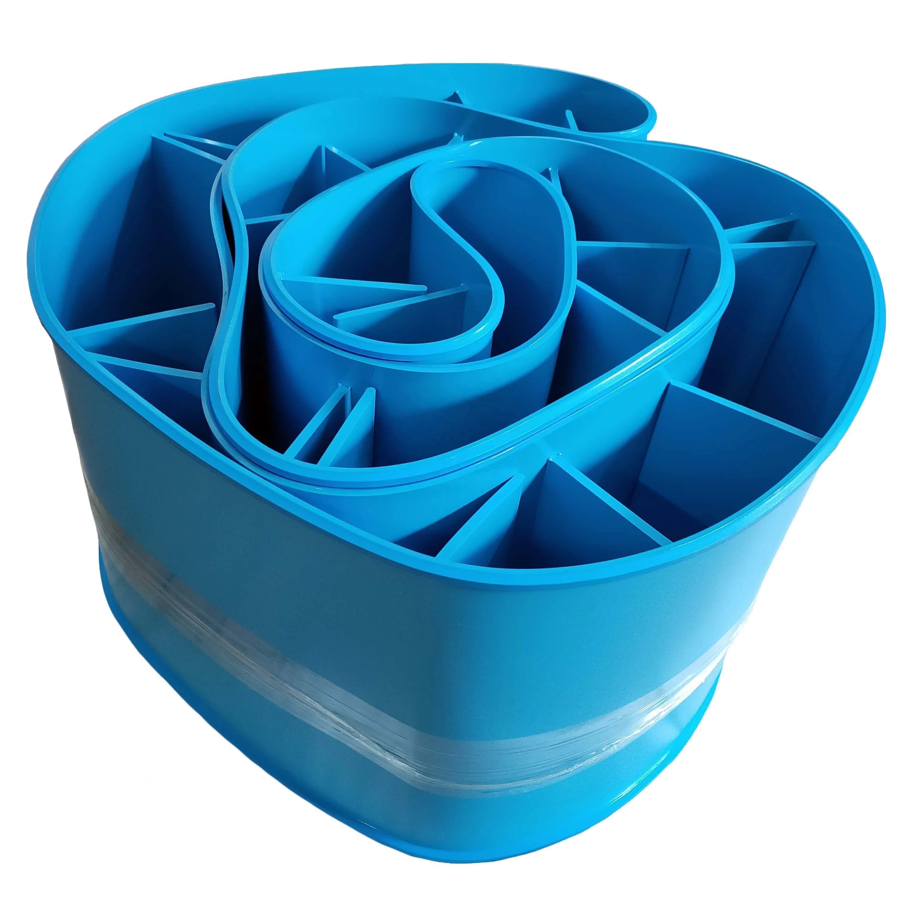 Blue PU Cleats Coating Non Fabric Blue PU Conveyor Belt With Blue PU Guide