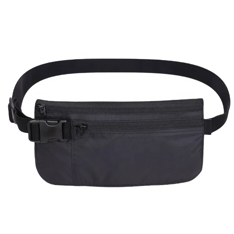 Lightweight travel polyester passport holders promotional portable belt purse fanny pack waist bag