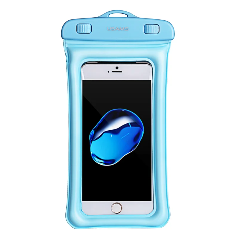 
USAMS amazon hot YD007 outdoor transparent colorful pvc waterproof cell mobile phones bag cases for beach swimming 