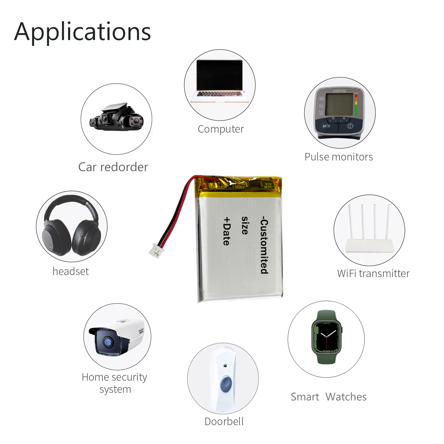 wholesale price  rechargeable 602535  3.7v  500mah 1.85wh  lithium polymer battery for power tool