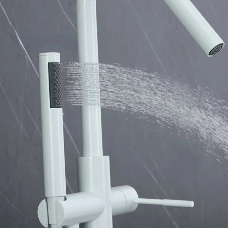 Floor standing bathtub faucet Brass Bath Faucet Independent Cold And Hot Water Shower Faucet freestanding wash basin