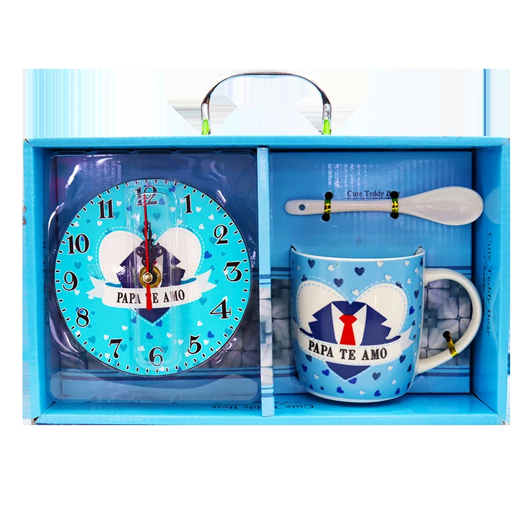 New Design Factory Direct Sale Spanish Porcelain Coffee Cup Ceramic Fathers Day Mug Gift Set