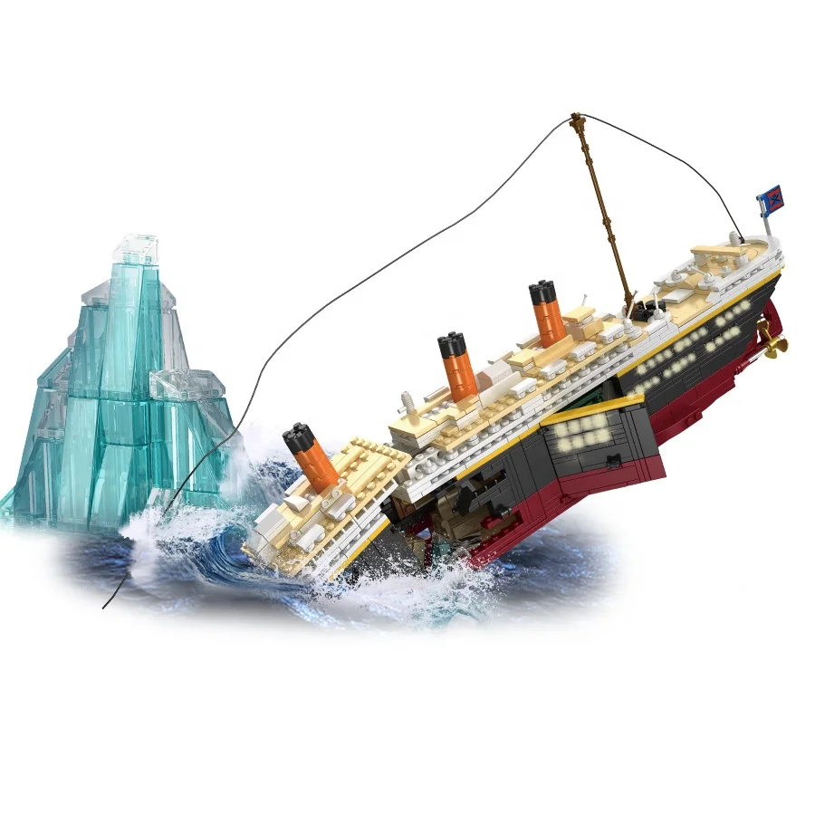 Classic Movie Peripheral titanic boat construction building block set unique diy home decor adult 3D titanic ship model toy