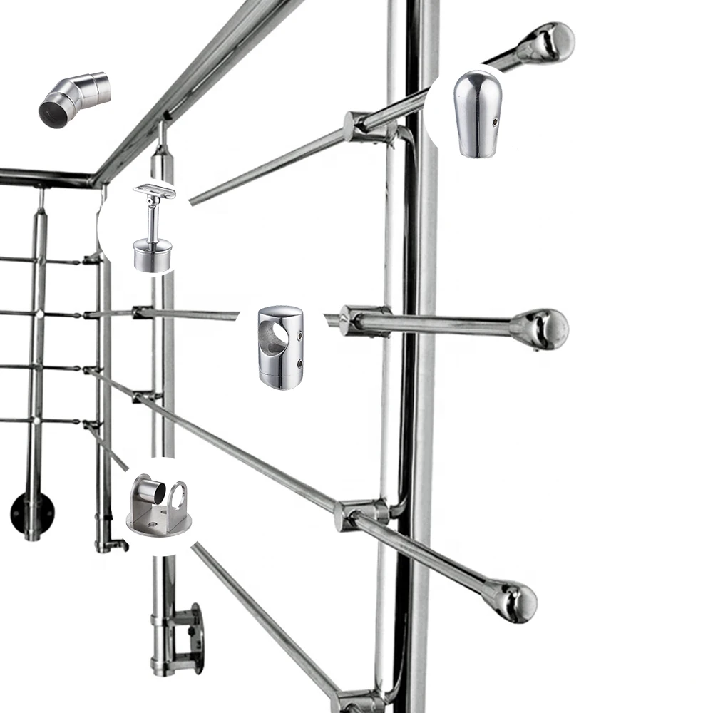 Stainless Steel Railing Accessories Inox Stair and Balcony Glass Balustrades & Handrails Fittings Railing Holder