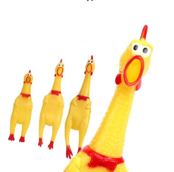 High Quality Pet Squeak Toys Yellow Rubber Screaming Chicken Venting Creative Molar