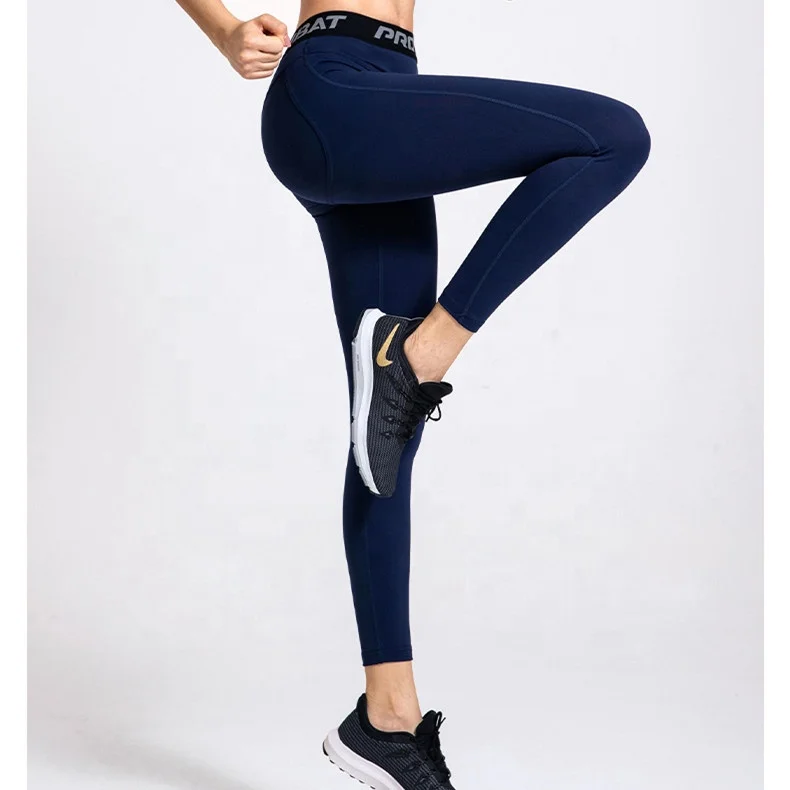 high quality ladies tights with jacquard waist band High Waisted Workout  Leggings For Women Fitness Sport Wears Active pants
