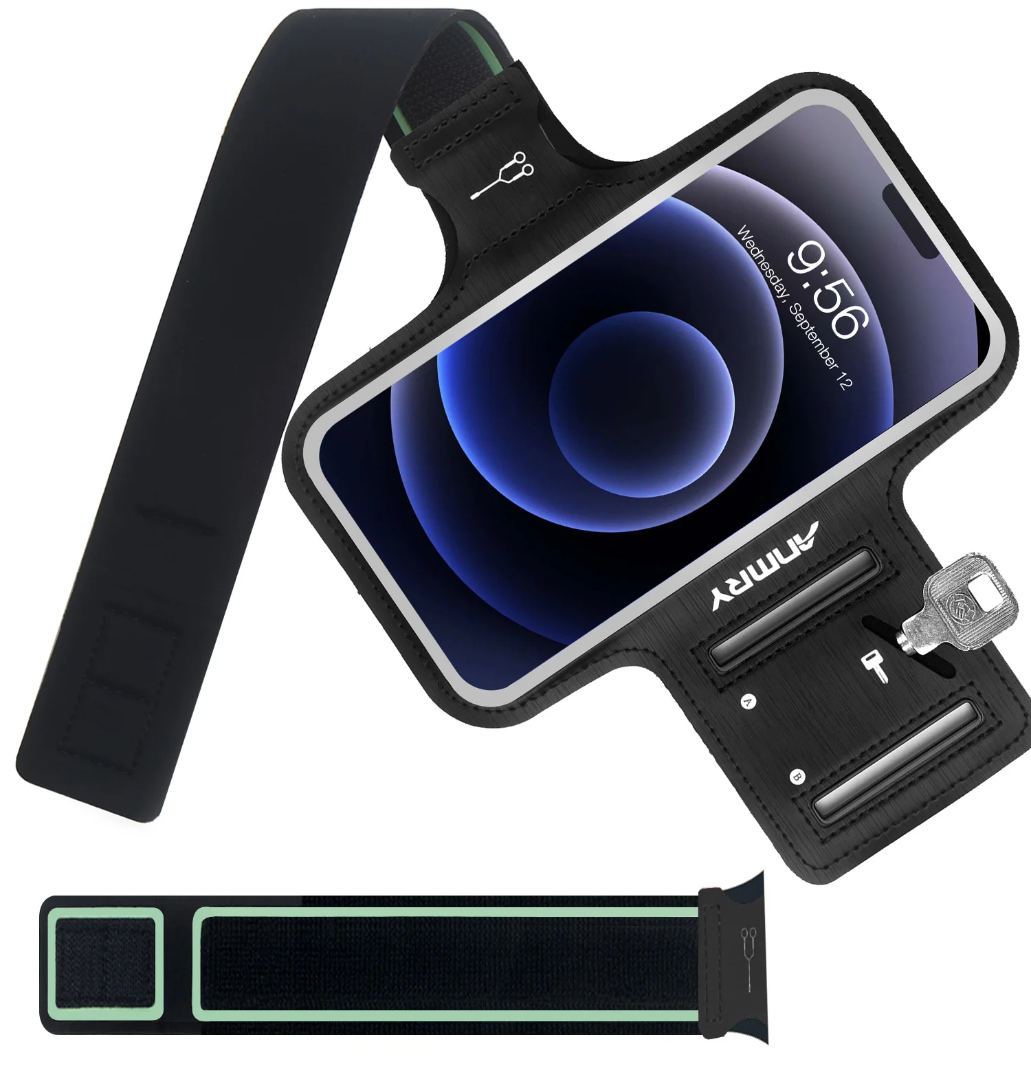 Phone Armband Exercise Workout Running Sports Arm Band Strap Holder Pouch Case for Women Men