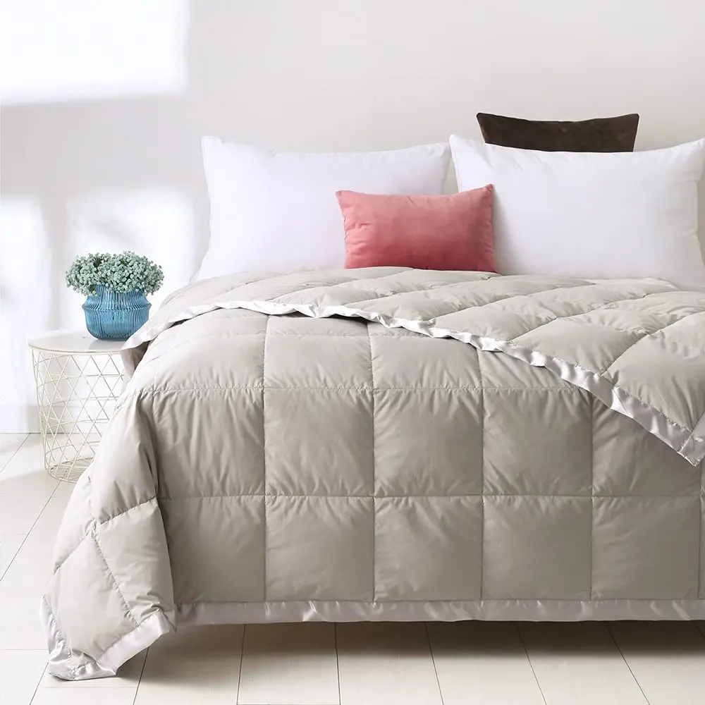 Extra Lightweight King Size Summer Cooling Goose Down Blanket with Ultra-Soft Breathable 750 Fill Power 17oz Thin Bed Quilt