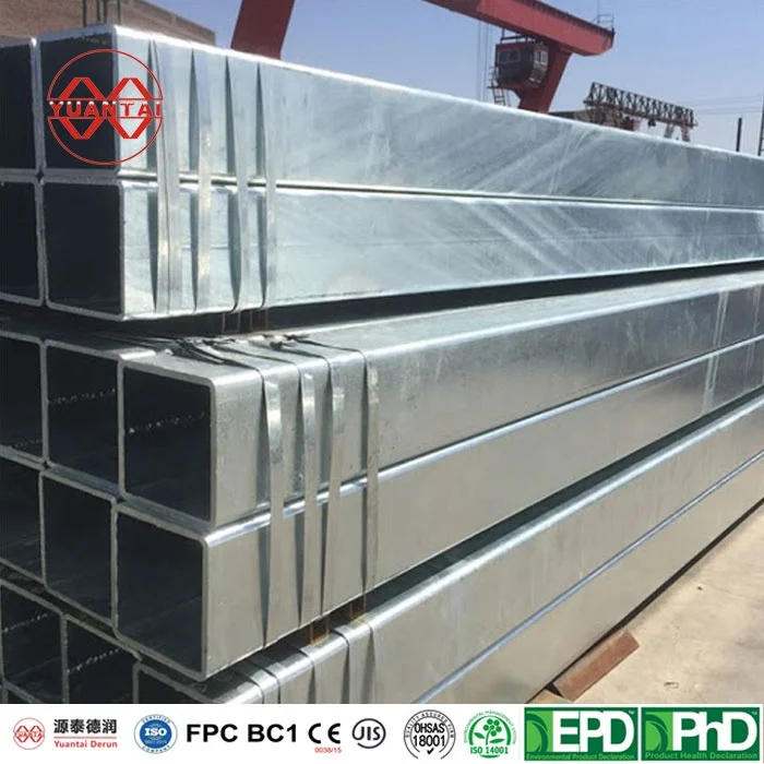 ASTM A 500 SHS RHS galvanized steel pipe iron rectangular tube Gi Hollow Section Galvanized Square Rectangular Pipe and Tube