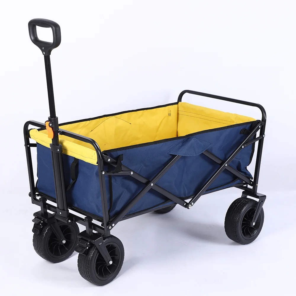 Outdoor Picnic Beach Camping Wagon Camping Cart Trolley Garden Collapsible Folding Utility Cart Wagon