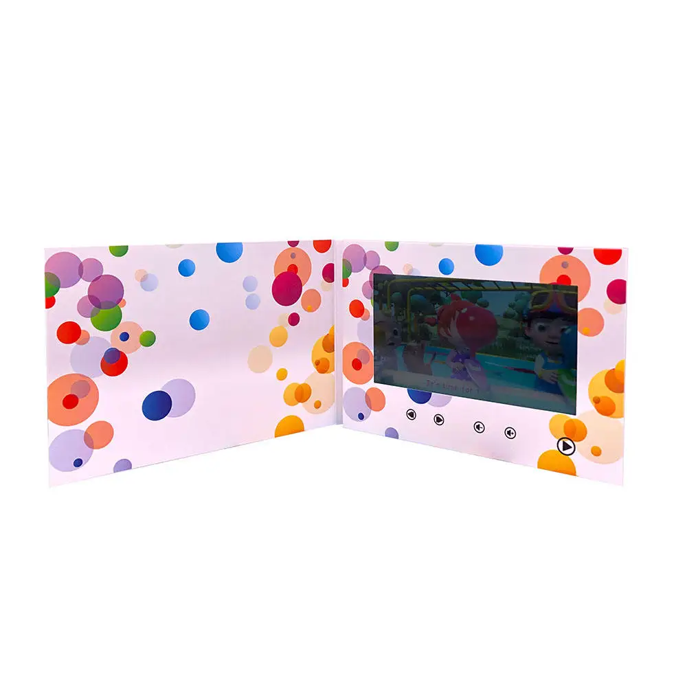 Promotional custom lcd screen wedding invitation digital greeting book video brochure card