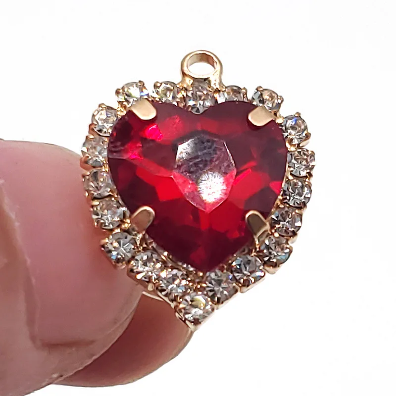 Colorful Luxury gem shoe decoration accessories metal bling rhinestone shoe charms for clog croc wholesale