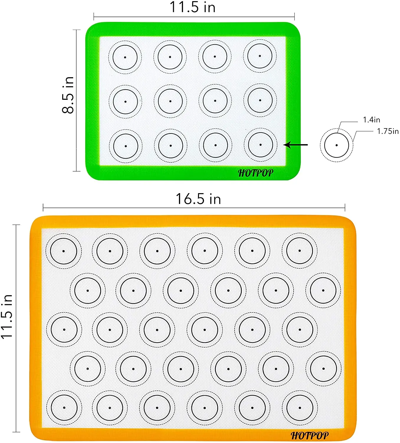 Custom Measurements silicone kneading dough Non-Slip rolling large Pastry baking mat sheet