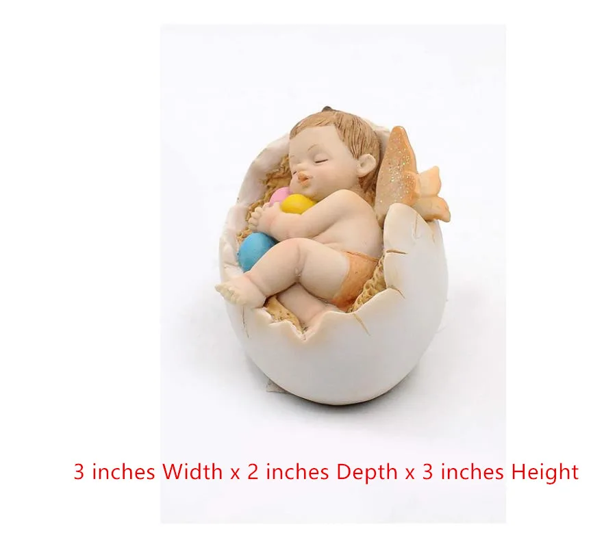 Sweet Newborn in Peace Collection Peaceful Sleeping Baby Angel in Egg, Polyresin Figurine