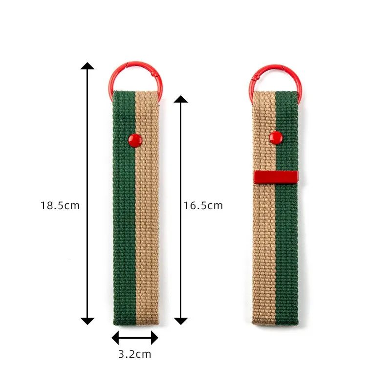 Blank colorful stripes keychain with O spring buckle DIY Korea Keychain Stripe plain luggage tag for suitcase