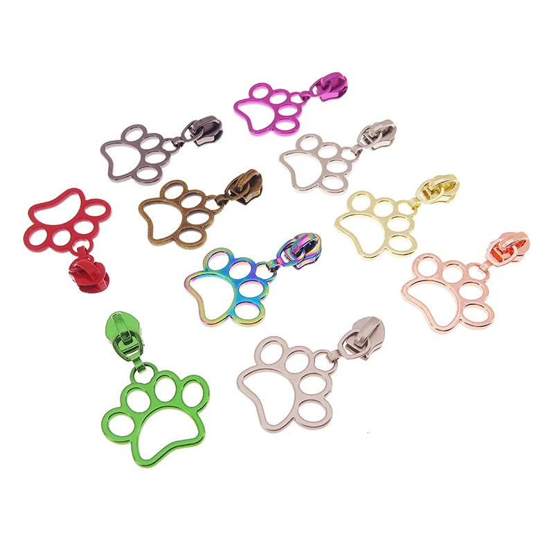 Paw Shape Decorative Zipper Slider Puller For Nylon Zip Pull For Clothing