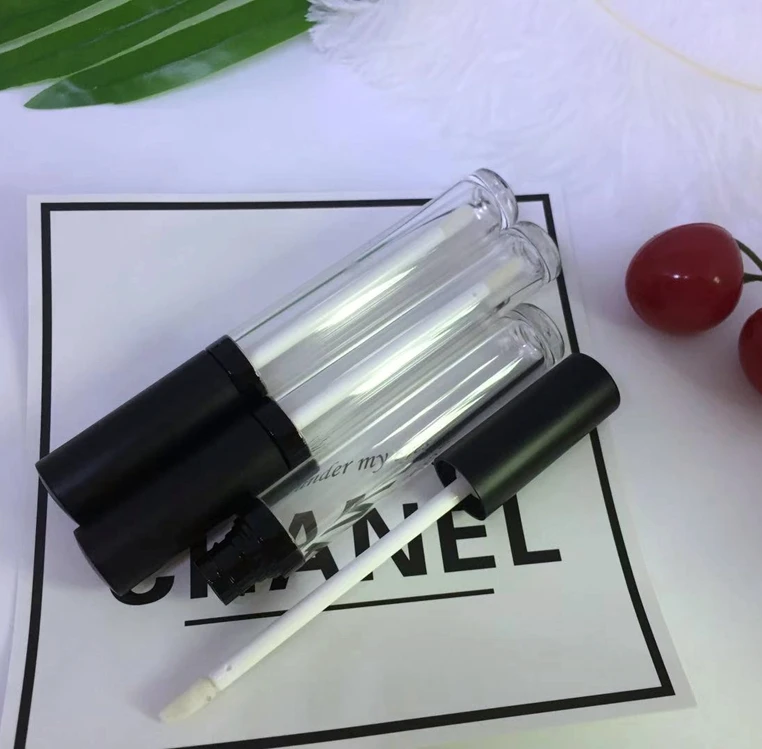 Best price black lipgloss bottle wholesale packaging round empty clear container plastic lip gloss tube