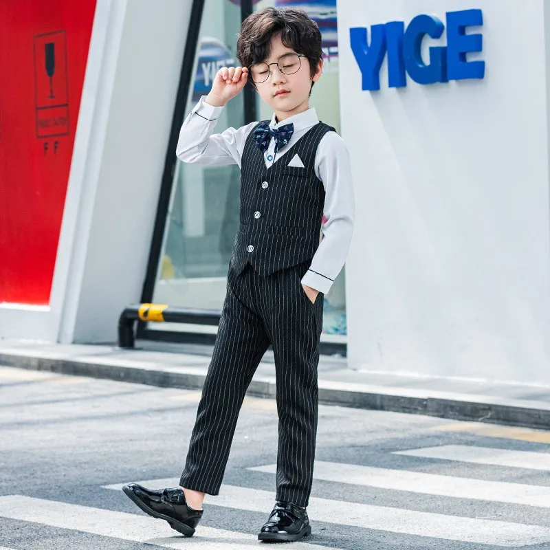 WSG124  New Arrival 3pcs set with tie   Clothes  Suit for Weddings Children kids suit boy