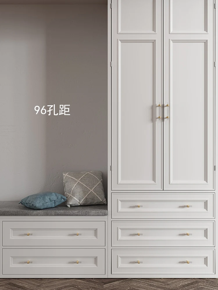 Brass strip handle modern simple cabinet gold transparent drawer wardrobe furniture light luxury door handle