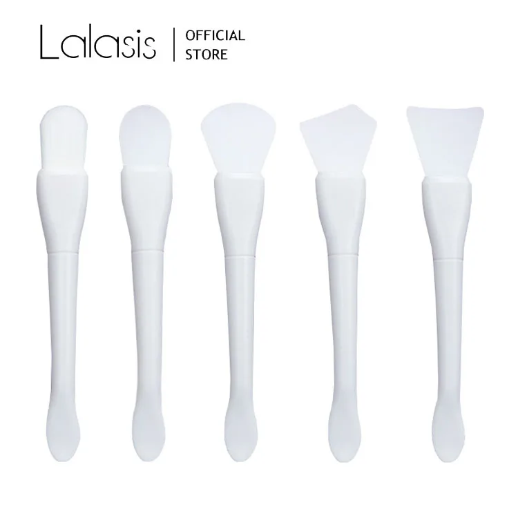 Lalasis soft facial vegan tool cosmetic brushes masking applicator double side spoon face mask silicone woman