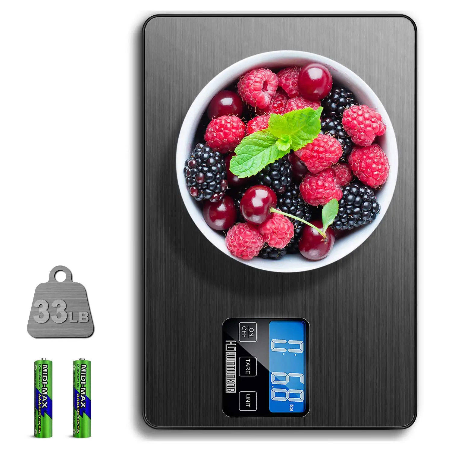 Pinxin 2020 Electronic 5kg Kitchen Scale Food Weighing Scale Stainless Steel 0 1g Division OEM Box Power Battery Packing ROHS