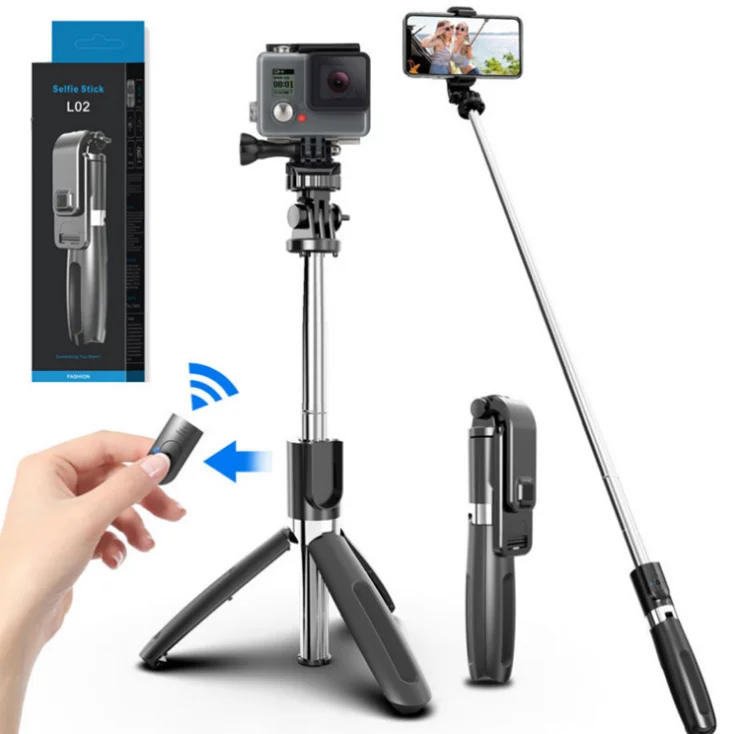 Smartphone Portable 360 Rotation Wireless Selfie Stick Tripod for GoPro and Sports Action Cameras