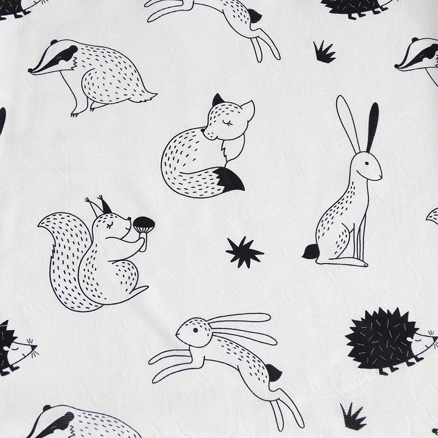 Wholesale Custom Digital Printing fox design  on Cotton Jacquard fabric for kids