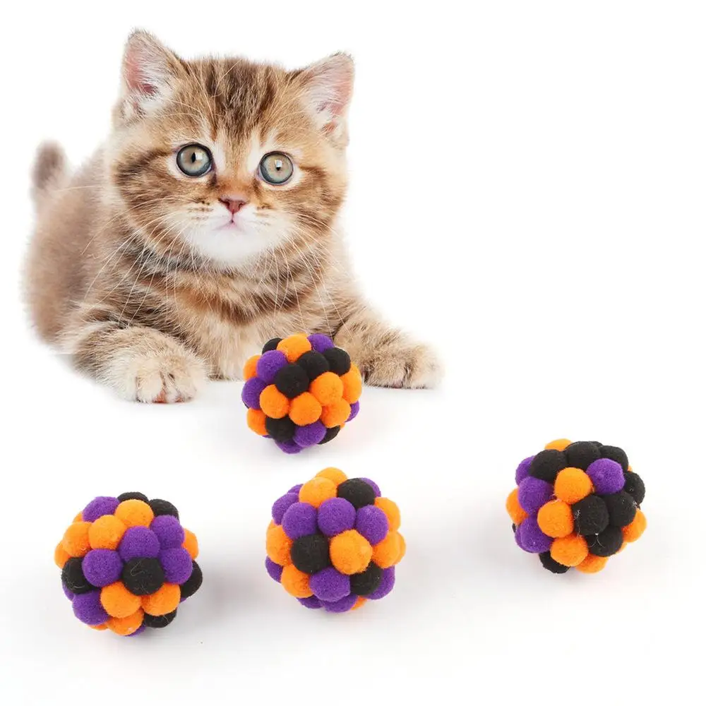 Orange Purple Black Halloween Pet Toy Sound Ball Interactive Small Glue Ball Dog Self-Pleasure Relief Bite-Resistant Molar Cat