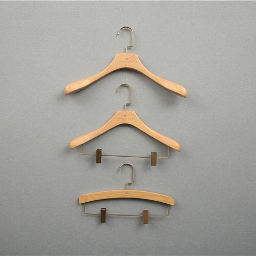 Bestseller Coat Hangers For Cloths Wholesale Wood Hanger Small Moq Wooden Flat Hanger With Metal Clip